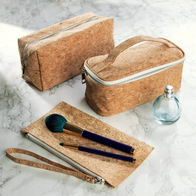 Custom Real Vegan Cork Leather Wash Bags 1 Custom Real Vegan Cork Leather Wash Bags 1
